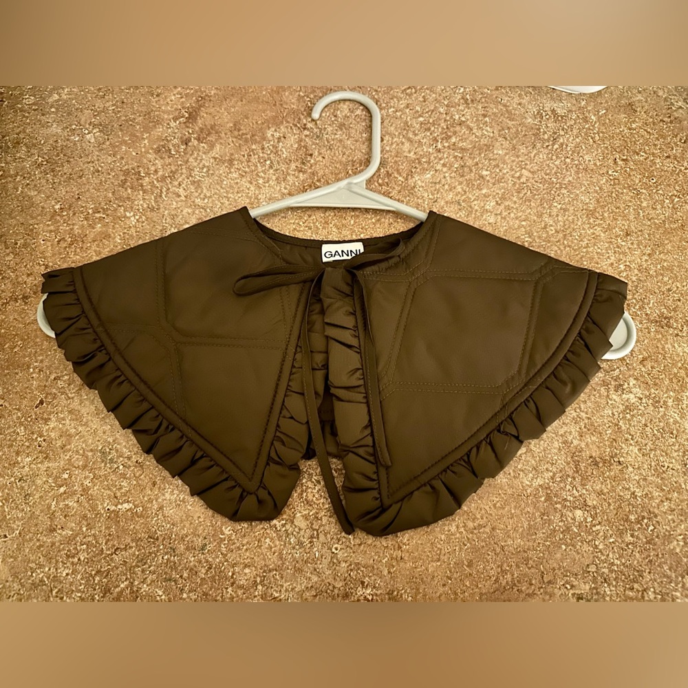 Ganni Quilted Ruffle Collar